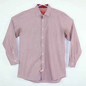 Tallia Mens 16.5 Slim Fit Red Dress Shirt Polka Dot Flip Cuff Button Long Sleeve - Picture 1 of 12