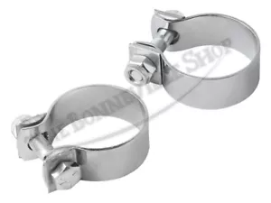 Triumph 500 650 120 Bonneville TR6 Tiger Trophy 1 5/8" Silencer Clamps Pair (... - Picture 1 of 2