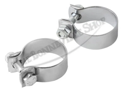 Par de abrazaderas silenciadoras Triumph 500 650 120 Bonneville TR6 Tiger Trophy 1 5/8" (... Foto 1 de 2