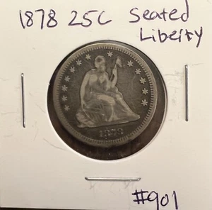 1858 25C Seated Liberty Quarter - Picture 1 of 2