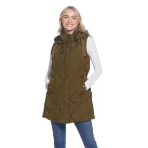 Weatherproof Ladies Diamond Quilted 3/4 Vest in Green, Medium - Picture 1 of 6