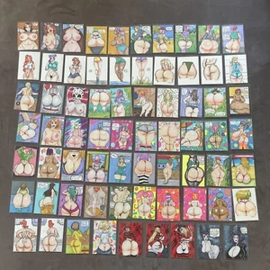 68 x Original Art Cards 1/1 ACEO collection Nude boobs ass hentai manga cartoon - Picture 1 of 9