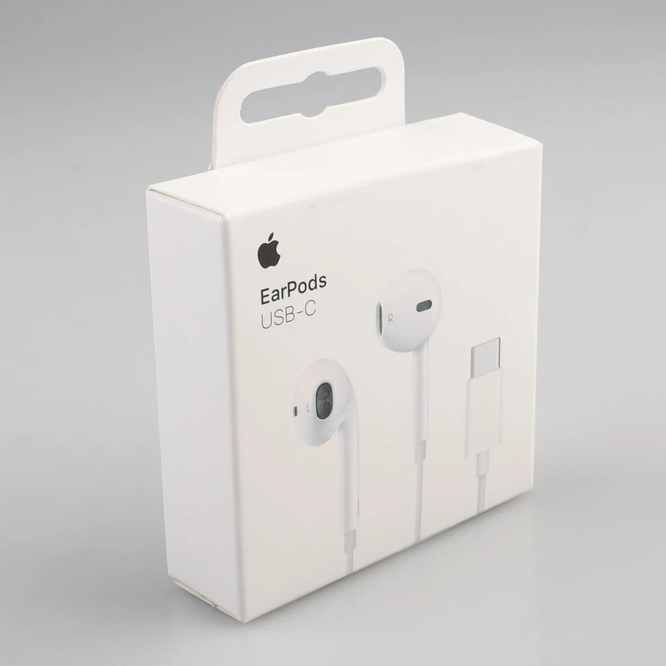Auriculares Apple OEM con USB-C para Apple iPhone 15 y 16 o Samsung Galaxy - blancos Foto 1 de 1