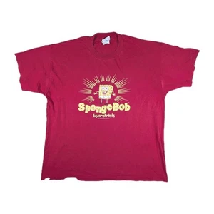 Vintage 2001 Y2K XL Spongebob Schwammkopf Schwammkopf Cartoon Promo rotes T-Shirt - Bild 1 von 9