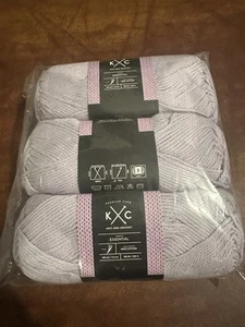 K & C Essential 100% Cotton Yarn 3.5oz/180Yd Lavender Fields Lot (3 skeins) - Picture 1 of 6