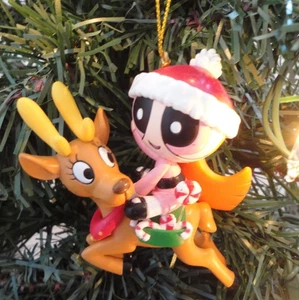 Powerpuff Ragazze Fiore Equitazione Renna Decorazione Natalizia 2002 Cartoon Network - Foto 1 di 1