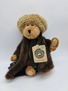 Tagged Boyds Bears Jointed Bear Aunt Bessie Skidoo Fur Coat Hat Purse 10" - Picture 1 of 6