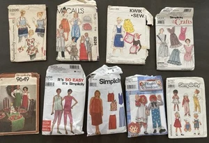 Fun LOT 9 VTG Retro Sewing Patterns KWIK SEW Simplicity Mccalls Raggedy Ann Andy - Picture 1 of 10