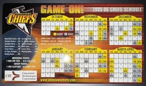 2005-06 JOHNSTOWN CHIEFS ECHL HOCKEY MAGNET SCHEDULE CTC - Picture 1 of 1