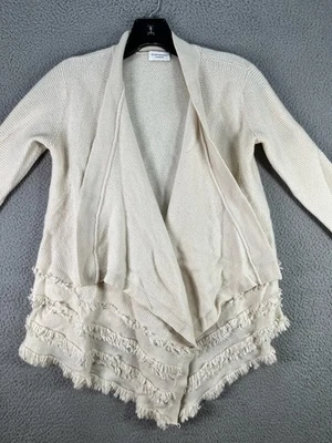 Cárdigan Club Monaco para mujer extra pequeño chal blanco cachemir tejido abierto cascada Foto 1 de 4