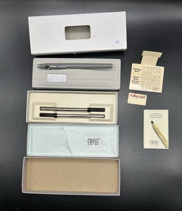 Vintage Cross Selectip Rolling Ball Pen Gray 2105 Used W/Box, 2 Refills*, Papers - Picture 1 of 20