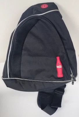 Coca-Cola Black Crossbody Sling Backpack Single Strap Black w/Red Logo - Image 1 of 4