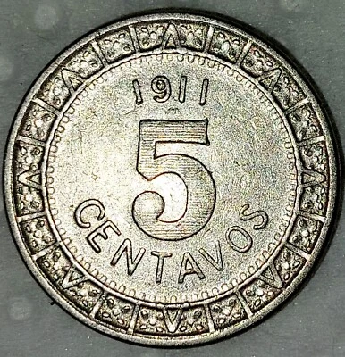 MÉXICO 5 CENTAVOS-1911 M. Foto 1 de 2