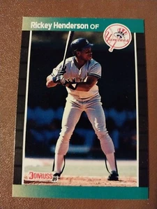 Tarjeta de béisbol Rickey Henderson Donruss 1989 #245 de Nueva York Yankees Oakland A's Padres - Imagen 1 de 2