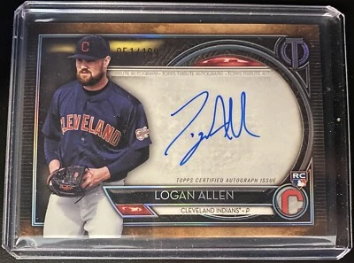Logan Allen 2020 Topps Tribute Auto #d /199 RC Rookie Cleveland Indians - Image 1 of 2