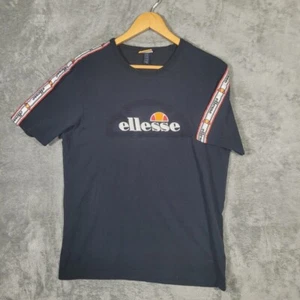 Ellesse T Shirt. Mens XL Short Sleeve Embroidered Black Big Logo - Picture 1 of 10