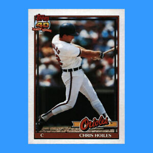 1991 Topps Baseball #42b - Chris Hoiles VAR Baltimore Orioles NM-MT