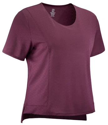 2020 Salomon Women's Elevate Aero Tee Running Shirt Winetasting - Image 1 of 2