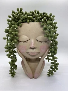 Lady Face Planter Pots / Head Shaped Planter / Cute Flower Vase great gift idea - Picture 1 of 6