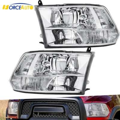 Conjunto de pares de faros cromados para RAM 1500 2500 3500 4500 5500 2011-2018 nuevos Foto 1 de 4
