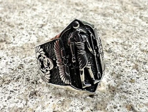 Great THOTH God Ring STERLING SILVER 925 Ancient Egyptian God of the Moon Sacred - Picture 1 of 12