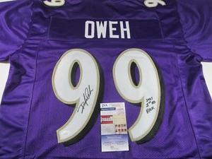Camiseta deportiva personalizada firmada autografiada de Jayson Odafe Oweh de los Baltimore Ravens por la JSA - Imagen 1 de 5