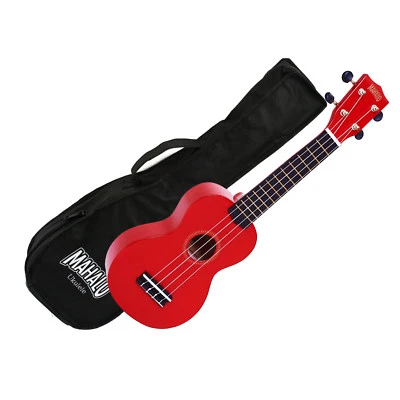 Mahalo Ukulele MR1RD Rainbow Series RED Soprano UKE Aquila Strings W/Gig Bag - Image 1 of 2