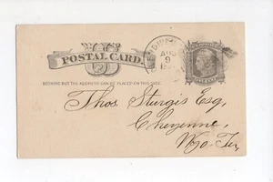 United States used post card UX7 Glendive & Billings RPO to Cheyenne Wyoming - Picture 1 of 2