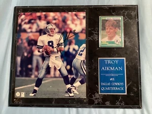 Auténtico 8x10 de los Dallas Cowboys Qarterback de la Cortesía Troy Aikman - Imagen 1 de 4