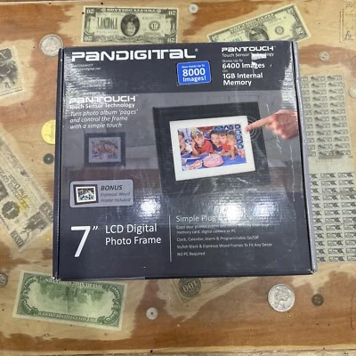 NIB Pandigital PAN7056W01T PANTOUCH  7" Digital Photo Frame 1GB Internal Memory  - Image 1 of 4