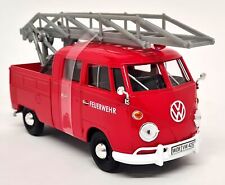 Motormax 1/24 Scale Volkswagen Type 2 T1 Fire Truck with Aerial Ladder Model Car