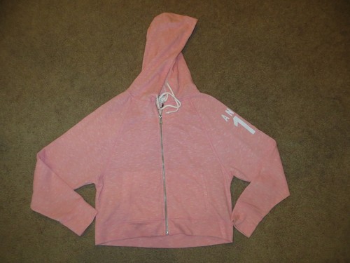 UNDERCOVER FELPA CON CAPPUCCIO VICTORIA'S SECRET SUPERMODEL ESSENTIALS ROSA A RIGHE ANGELO 10 CROP NUOVA CON ETICHETTE S