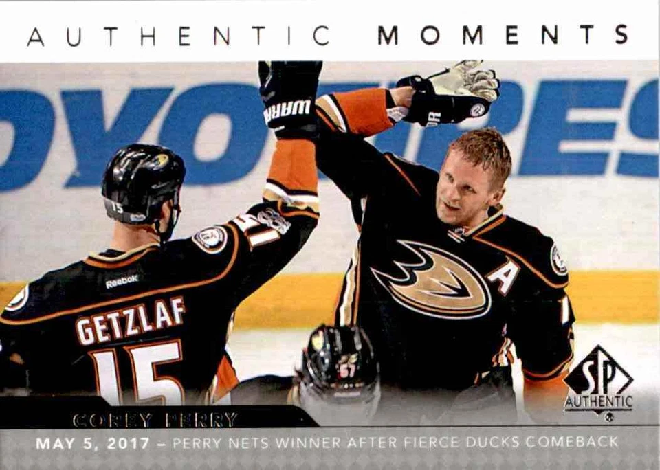 2017-18 Upper Deck SP Authentic Authentic Moments Corey Perry #106 - Image 1 of 2