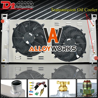 4 Row Radiator Shroud Fan For Chevrolet Silverado Suburban GMC Tahoe 1999-2013 - Image 1 of 4