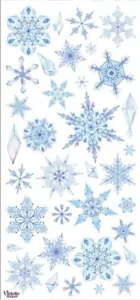 PEGATINA VIOLETA - COPOS DE NIEVE AZUL CRISTAL - 8" x 3 3/4" (20cm x 9,5cm) - Imagen 1 de 1