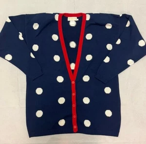 Vintage Pendleton Sophisticates Blue Polka-Dot Button Front Cardigan Sweater USA - Picture 1 of 11