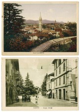 2 cartoline - Saluti da Cantù - Cantù: Largo Adua