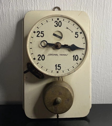 VINTAGE GERMAN ORIGINAL HANAU ALARM TIMER CLOCK 30 MINUTES WORKING MECHANICAL Cover