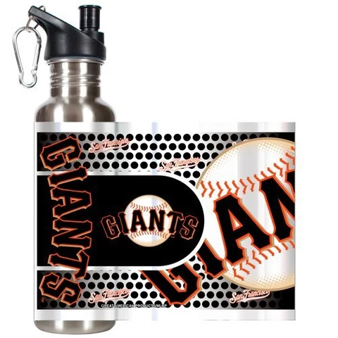 MLB San Francisco Giants Metallic Stainless Steel Water Bottle 26 oz Cover