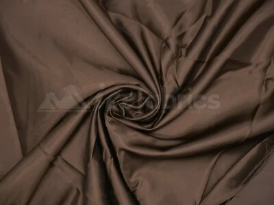Brown Bridal Satin Fabric Silky By The Yard- Soft Thick Satin-  - Image 1 of 4
