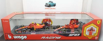BURAGO 1:24 FORMULA 1 F1 CARS 2 PACK FERRARI SF-23 CARLOS SAINZ CHARLES LECLERC - Image 1 of 3