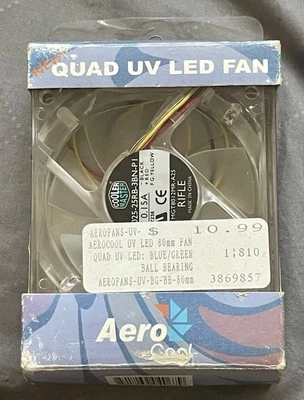 aeroCool SILVERBLADE II 80mm CASE FAN SILVER BLADES & BLUE LED NOS FREE SHIPN 📦 - Image 1 of 4
