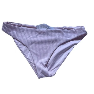 Onia Women's Rib Two Tone Lily Ribbed Hipster Bikini Bottom Pink Lake M - Picture 1 of 3