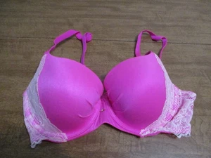 VICTORIA'S SECRET PUSH UP BRA PINK WITH LACE SIZE 32D - Picture 1 of 4