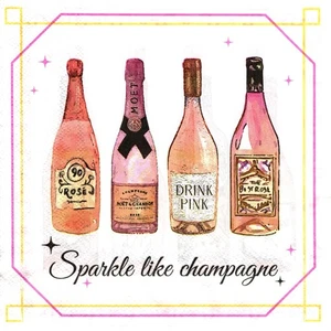 Papiertücher Roséwein Champagner Flaschen.  Servietten Wein Champagner - Bild 1 von 2