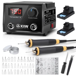 Wood Burning Kit 100W, Pyrography Machine with 2 Pyrography Pens and 33 PCS W... - Picture 1 of 7
