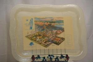 VINTAGE 1962 SEATTLE WORLDS FAIR GLOBUS ESSZIMMER SERVIERTABLETT GLASFASER SELTEN - Bild 1 von 3