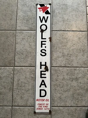 старинный стиль амбара найти вид Wolfs голова моторное масло дилер обслуживания продажи знак - Изображение 1 из 2