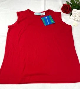 Sailmates by Barry Ashley Vintage Red Sleeveless Knit Top Size 16W Plus Size NWT - Picture 1 of 9