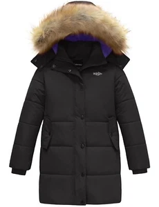 Abrigo Parka Largo de Invierno Wantdo Niñas Cálido Polar Puffer Chaqueta Piel Capucha Extraíble - Imagen 1 de 61